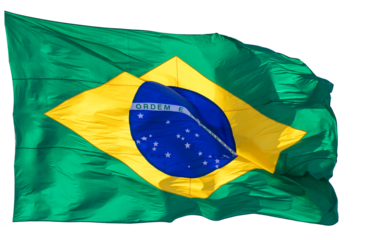 Brazil flag on transparent background.