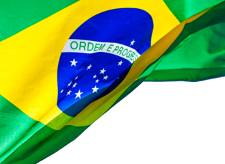 Brazil flag on transparent background.