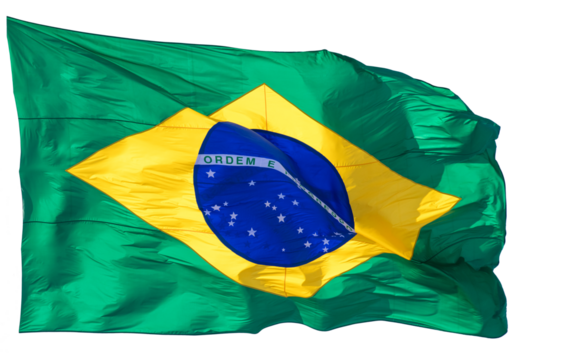 Brazil flag on transparent background.