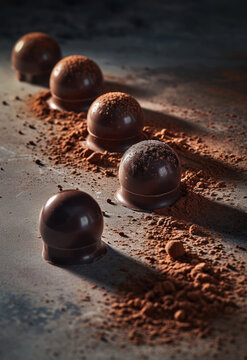 Chocolate poster with pralines