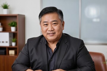 A professional worker in a business office environment wearing formal attire working in an office