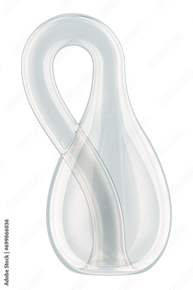 Poster klein bottle, 3d rendering isolated on transparent background