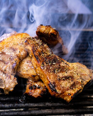 grilled chicken on the grill