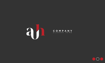 AH Alphabet letters Initials Monogram logo HA, A and H