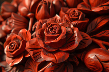 Wooden roses carved as a gift for a beloved. Handmade.