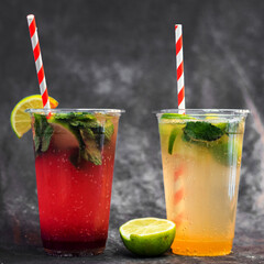 cocktail with lime and mint