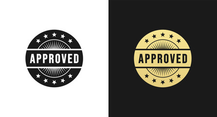 Approved stamp vector or Simple approved label vector isolated. Best Approved stamp vector for product packaging design, print design, and more about approved. - obrazy, fototapety, plakaty