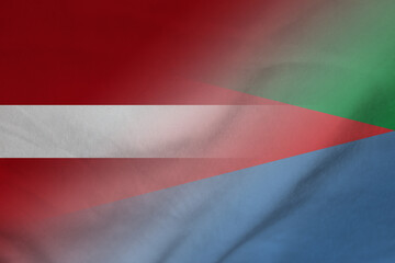 Latvia and Eritrea national flag transborder relations ERI LVA - obrazy, fototapety, plakaty