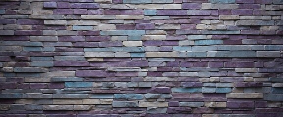 Purple and Blue Patterned Stone Wall Background