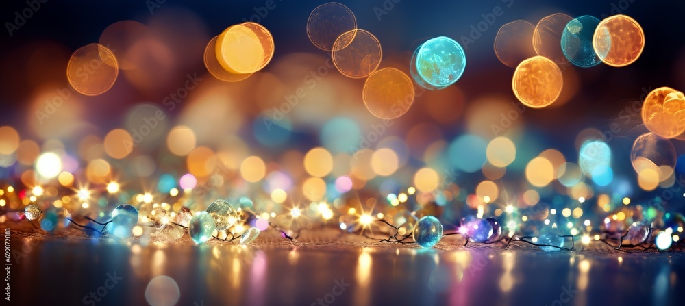 Poster blurred bokeh effect mesmerizing disco ball reflecting dazzling lights in captivating display