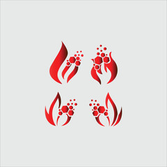 Fire flame logo vector illustration design template.