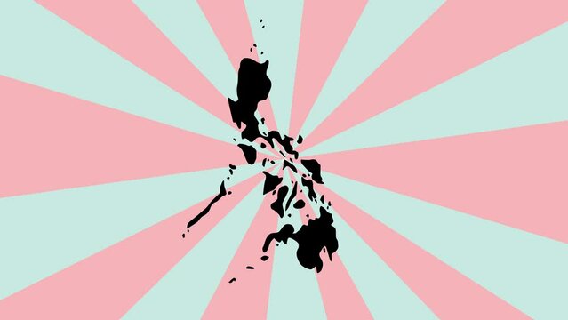 Animation of the Philippines map icon with a rotating background