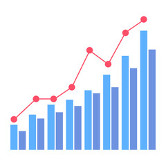 business graph chart with arrow	