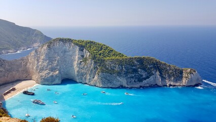 Fototapeta premium greece, zakynthos, sea, shipwreck
