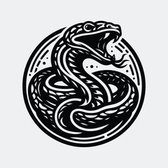 black and white snake tattoo