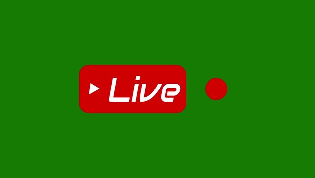 live stream animation icon for online stream with green screen.