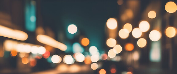 Cityscape Revelry: Twilight Glitter, Festive Reflections, and Colorful Bokeh - A Magical Nightlife Experience - Background of Lights