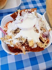 Chilaquiles and bread