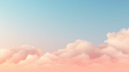 Minimalistic view of a soft pastel peach background, resembling a cotton candy sky at dusk.