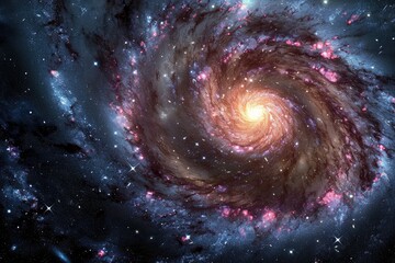 A mesmerizing spiral galaxy in deep space with vibrant colors.