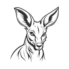 Kangaroo Illustration Clip Art Design Shape. Animal Silhouette Icon Vector.