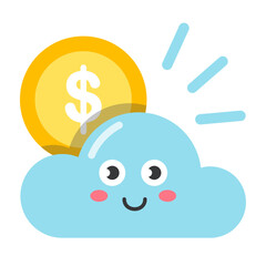 Cloud online payment icon
