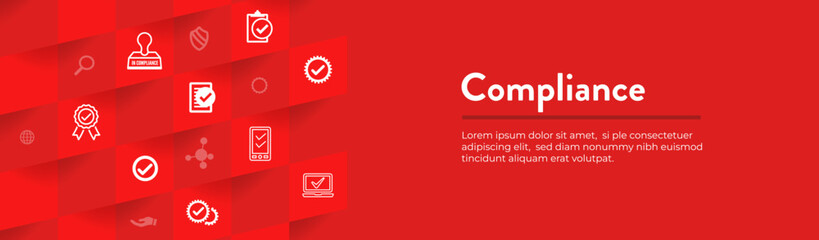 Compliance Web Header Banner with Approval and checkmark icons