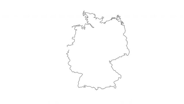 animated sketch of a map of Germany