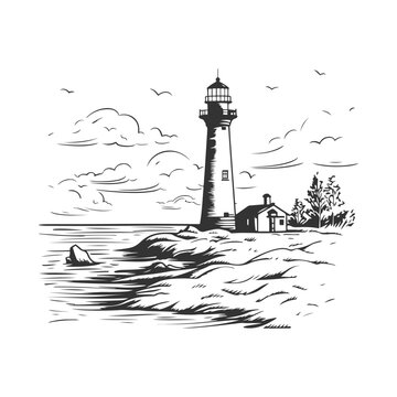 recommend clip art: Lighthouse Illustration Clip Art Design Shape. Sea Silhouette Icon Vector.