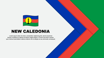 New Caledonia Flag Abstract Background Design Template. New Caledonia Independence Day Banner Cartoon Vector Illustration. Cartoon