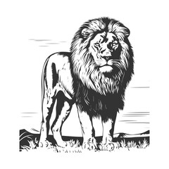 Lion Illustration Clip Art Design Shape. Animal Silhouette Icon Vector.