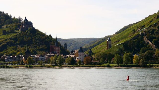 historic bacharach on the rhine river in germany video