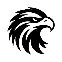 In this elegant design, a silhouette of an eagle's head takes center stage against a pure white background, symbolizing precision and focus.