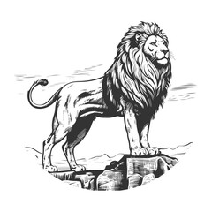 Lion Illustration Clip Art Design Shape. Animal  Silhouette Icon Vector.