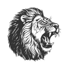 Lion Illustration Clip Art Design Shape. Animal Silhouette Icon Vector.