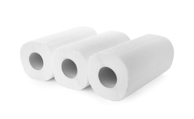 Rolls of paper towels isolated on white