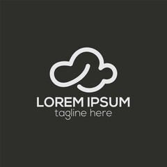 Cloud logo design concept isolated vector template illustration
