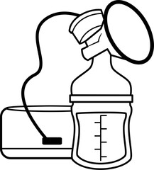 Breastfeeding equipment doodle, breast pump doodle