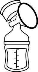Breastfeeding equipment doodle, breast pump doodle