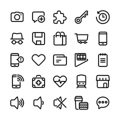 Simple icons basic for UI elements and web