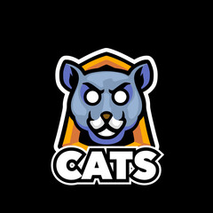 Cat mascot sport logo design