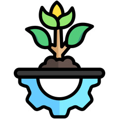 Green Tech lineal multi color icon, related to renewable energy, green energy. use for web, digital and app development