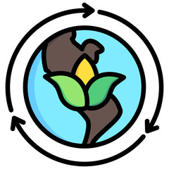 Sustainable Living lineal multi color icon, related to renewable energy, green energy. use for web, digital and app development