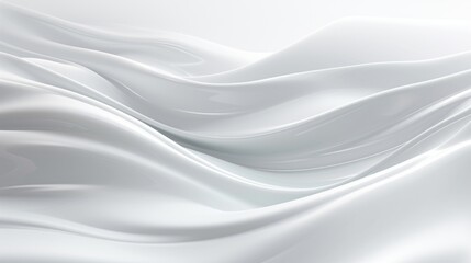 White swirling satin fabric waves. 
