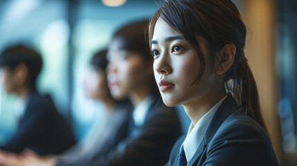 就職説明会に出席する女子大学生