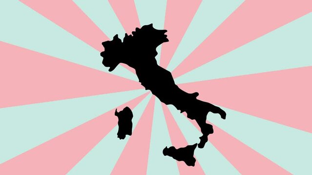 Animated Italian map icon with rotating background