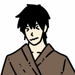 cute cartoon man with white background