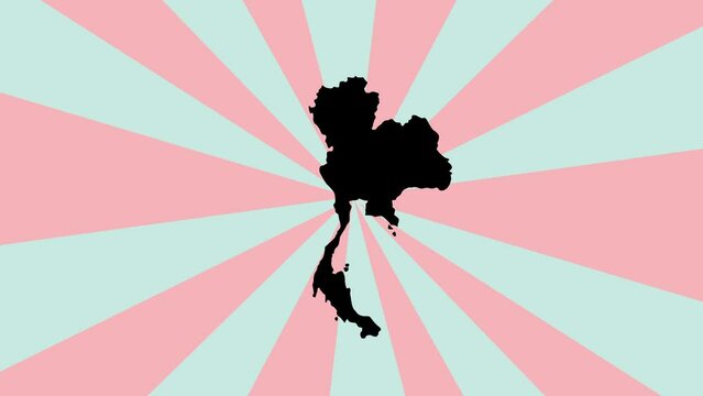 Animated Thai map icon with rotating background