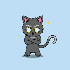 cool cat vector illustration	