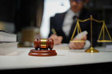 Partner lawyers or attorneys discussing a contract agreement. Successful businessmen have a contract in place to protect it,signing of modest agreements form in office...